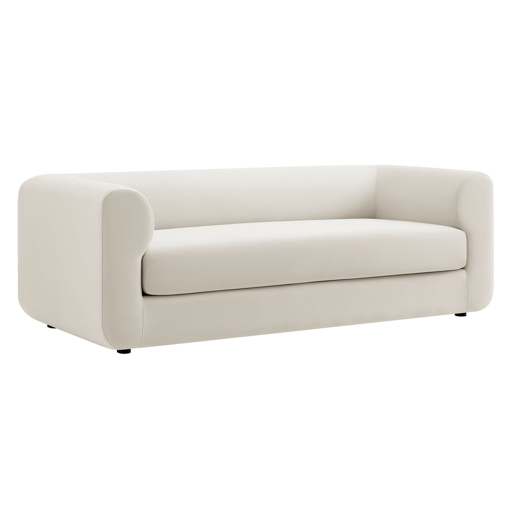Leif 89" Performance Velvet Upholstered Sofa - Alabaster