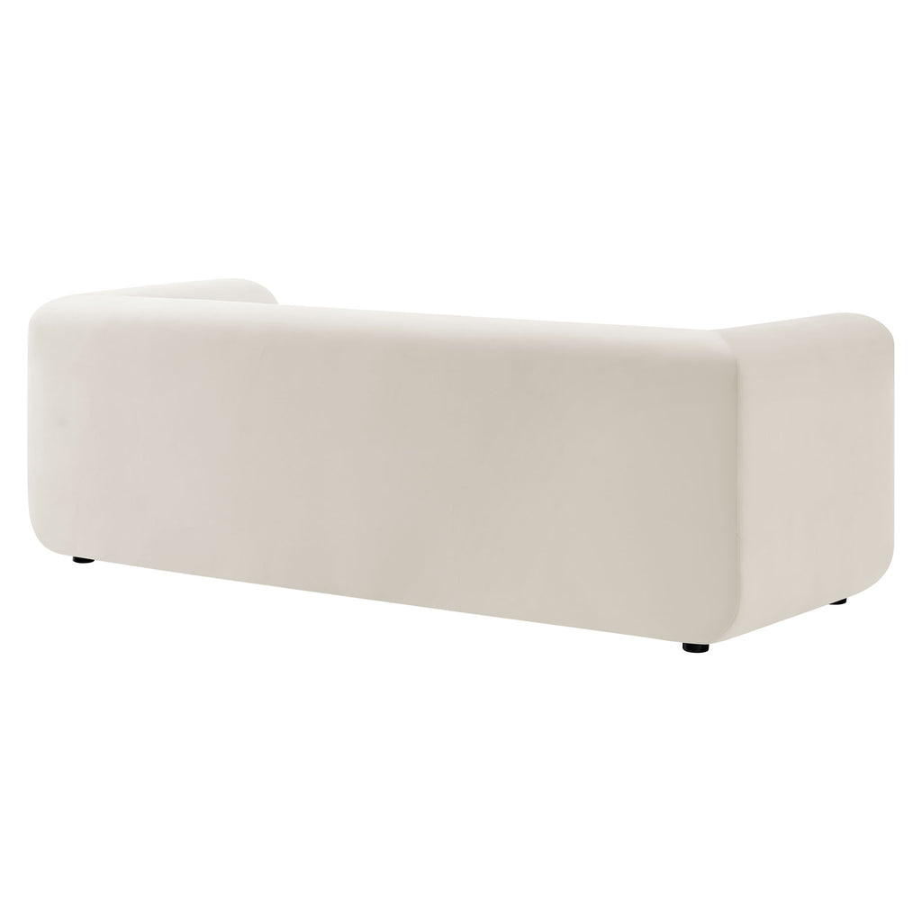Leif 89" Performance Velvet Upholstered Sofa - Alabaster