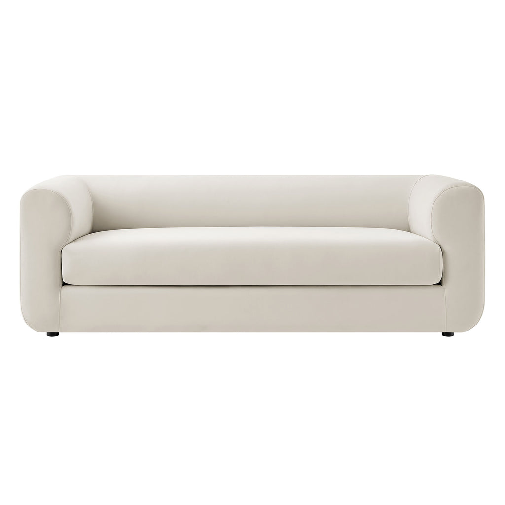 Leif 89" Performance Velvet Upholstered Sofa - Alabaster