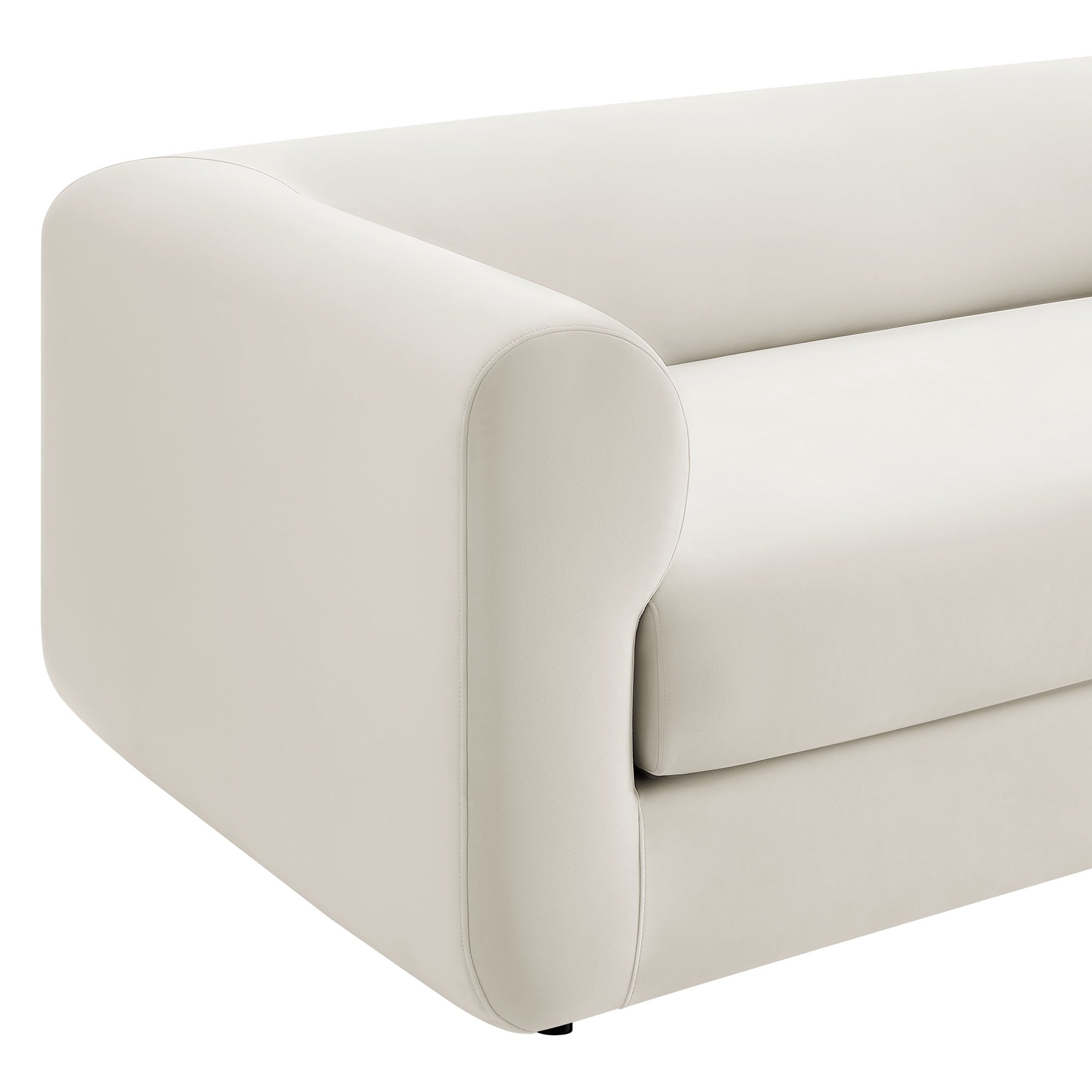 Leif 89" Performance Velvet Upholstered Sofa - Alabaster