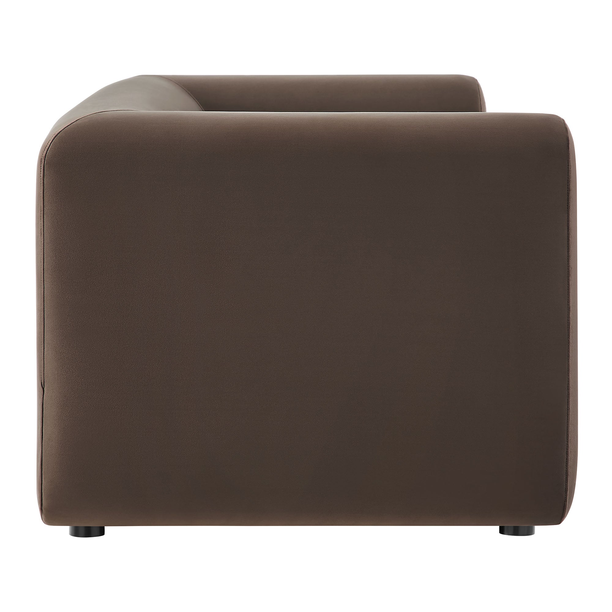 Leif 89" Performance Velvet Upholstered Sofa - Chocolate Brown