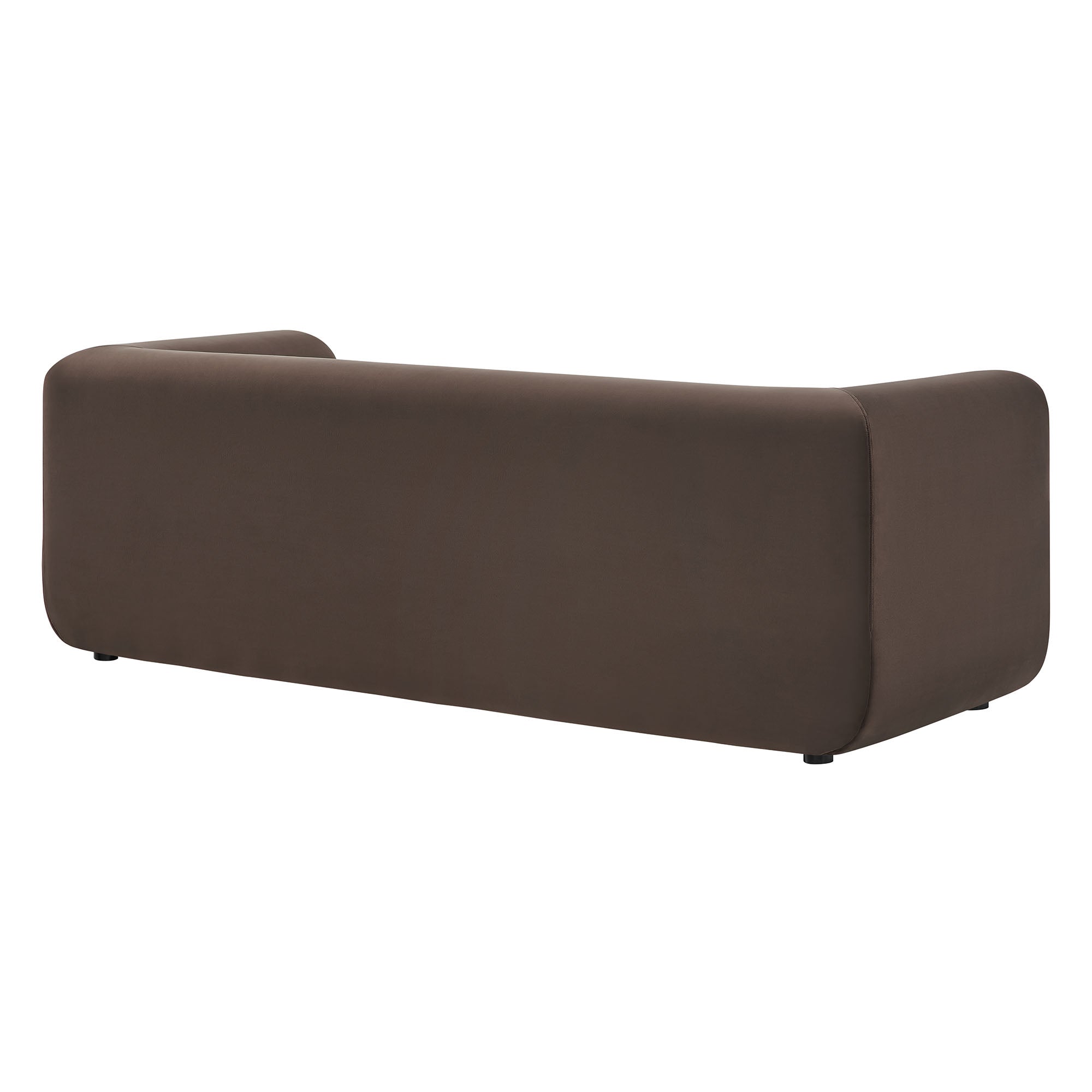 Leif 89" Performance Velvet Upholstered Sofa - Chocolate Brown