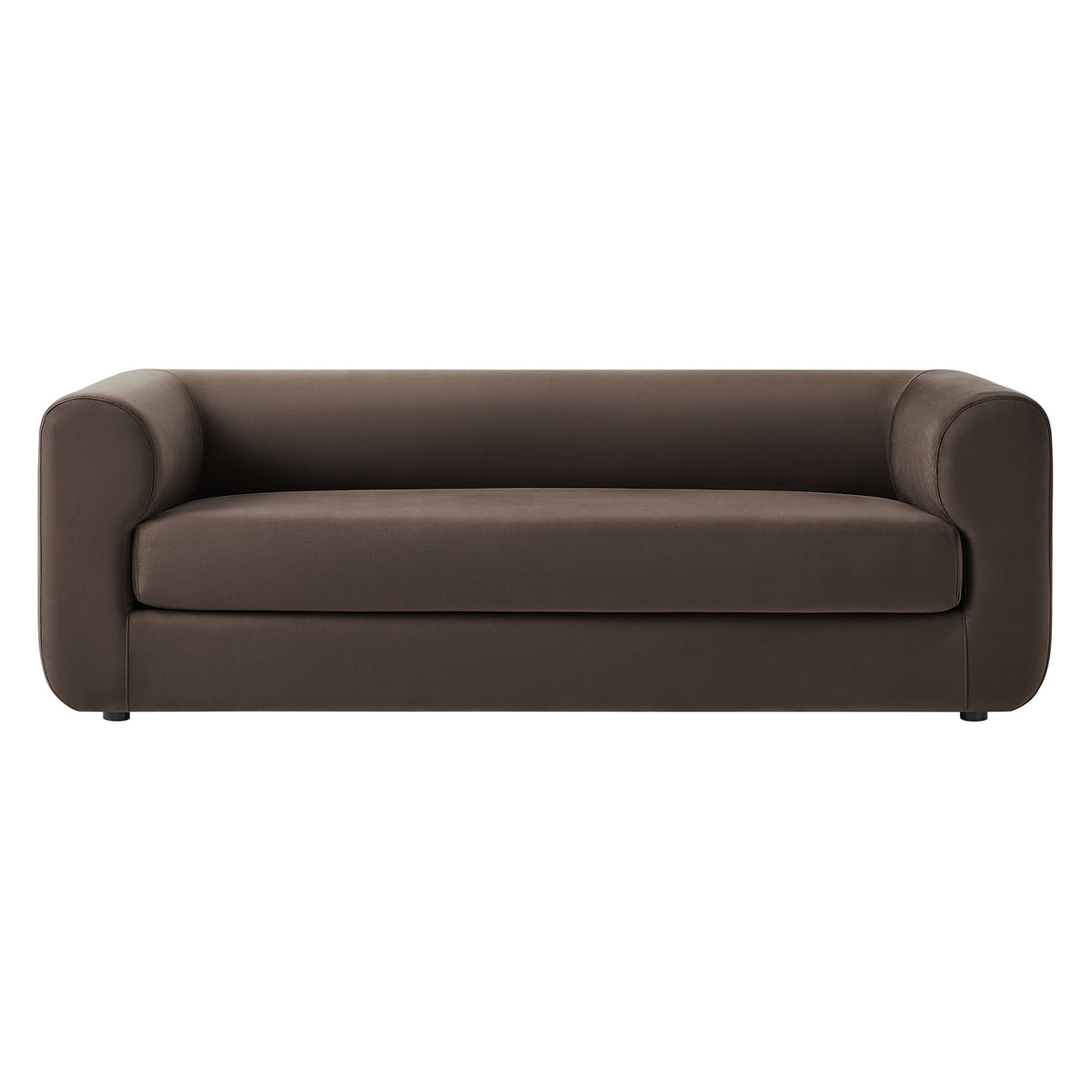 Leif 89" Performance Velvet Upholstered Sofa - Chocolate Brown
