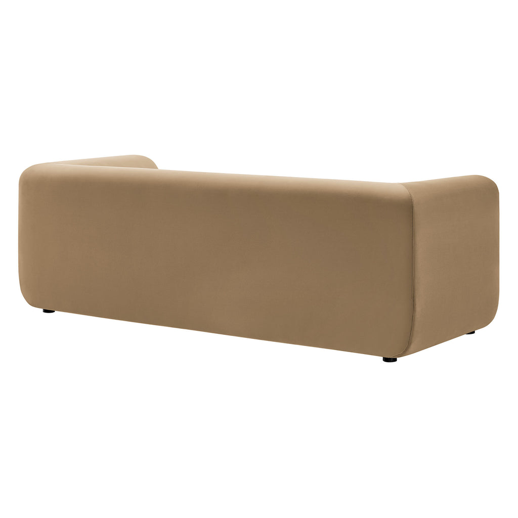 Leif 89" Performance Velvet Upholstered Sofa - Taupe