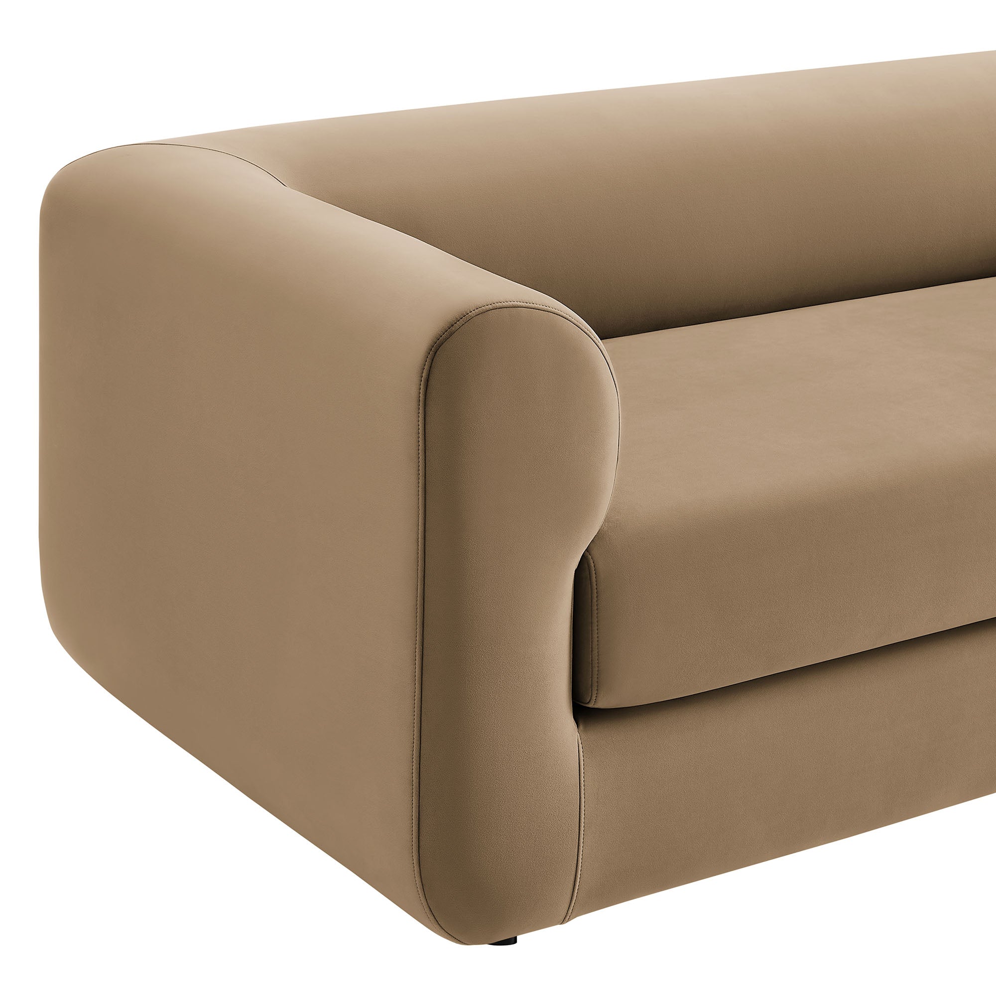 Leif 89" Performance Velvet Upholstered Sofa - Taupe