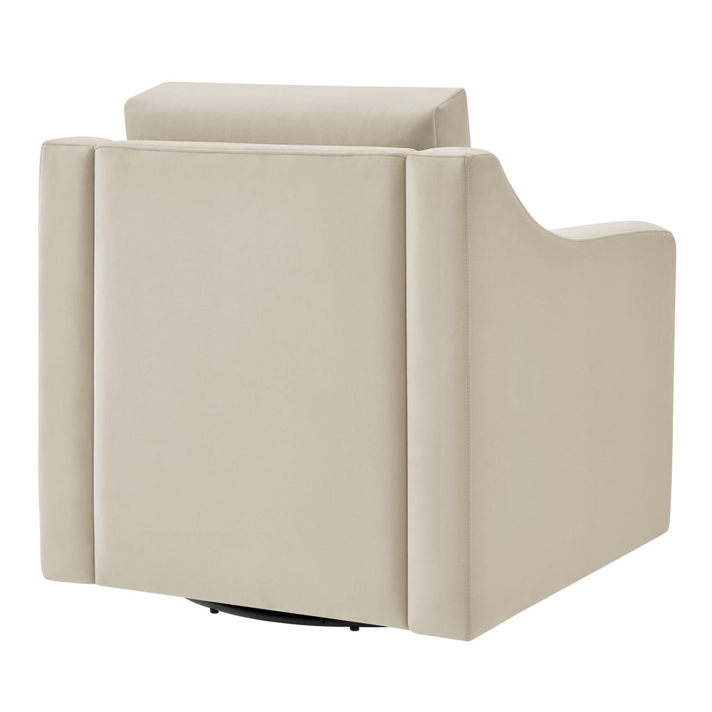 Liora Performance Velvet Armchair - Alabaster