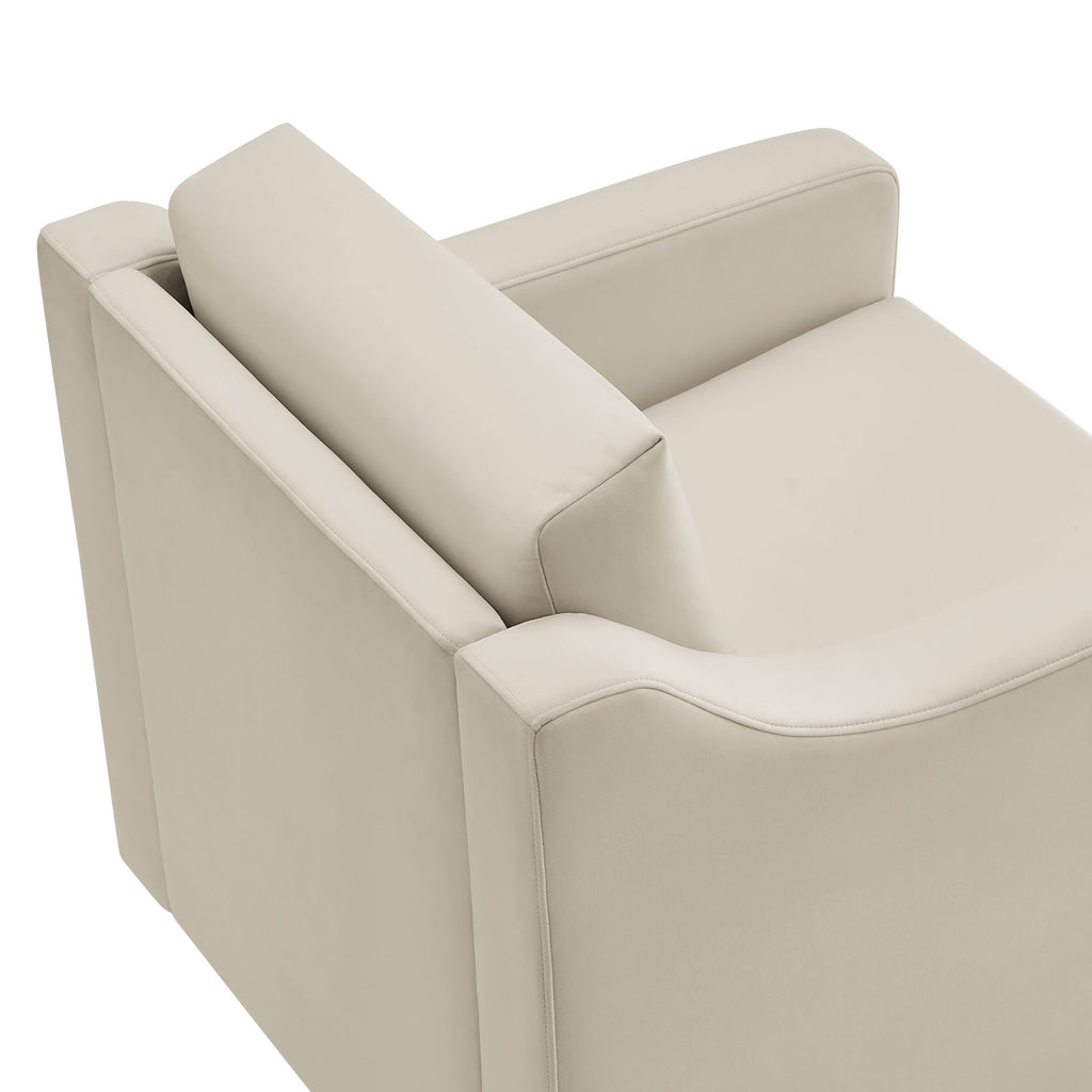 Liora Performance Velvet Armchair - Alabaster