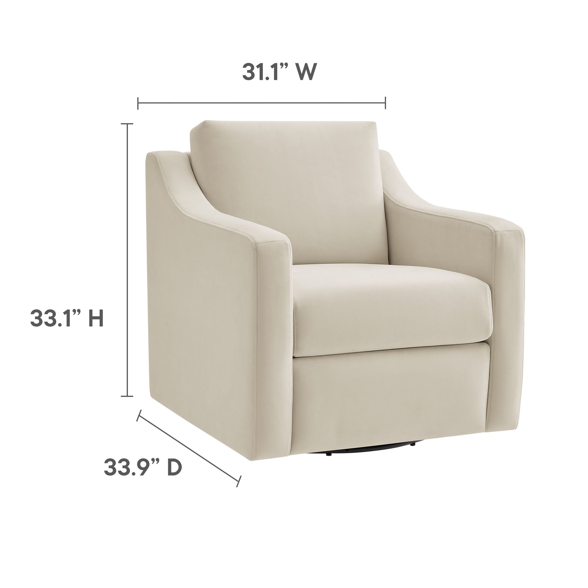 Liora Performance Velvet Armchair - Alabaster