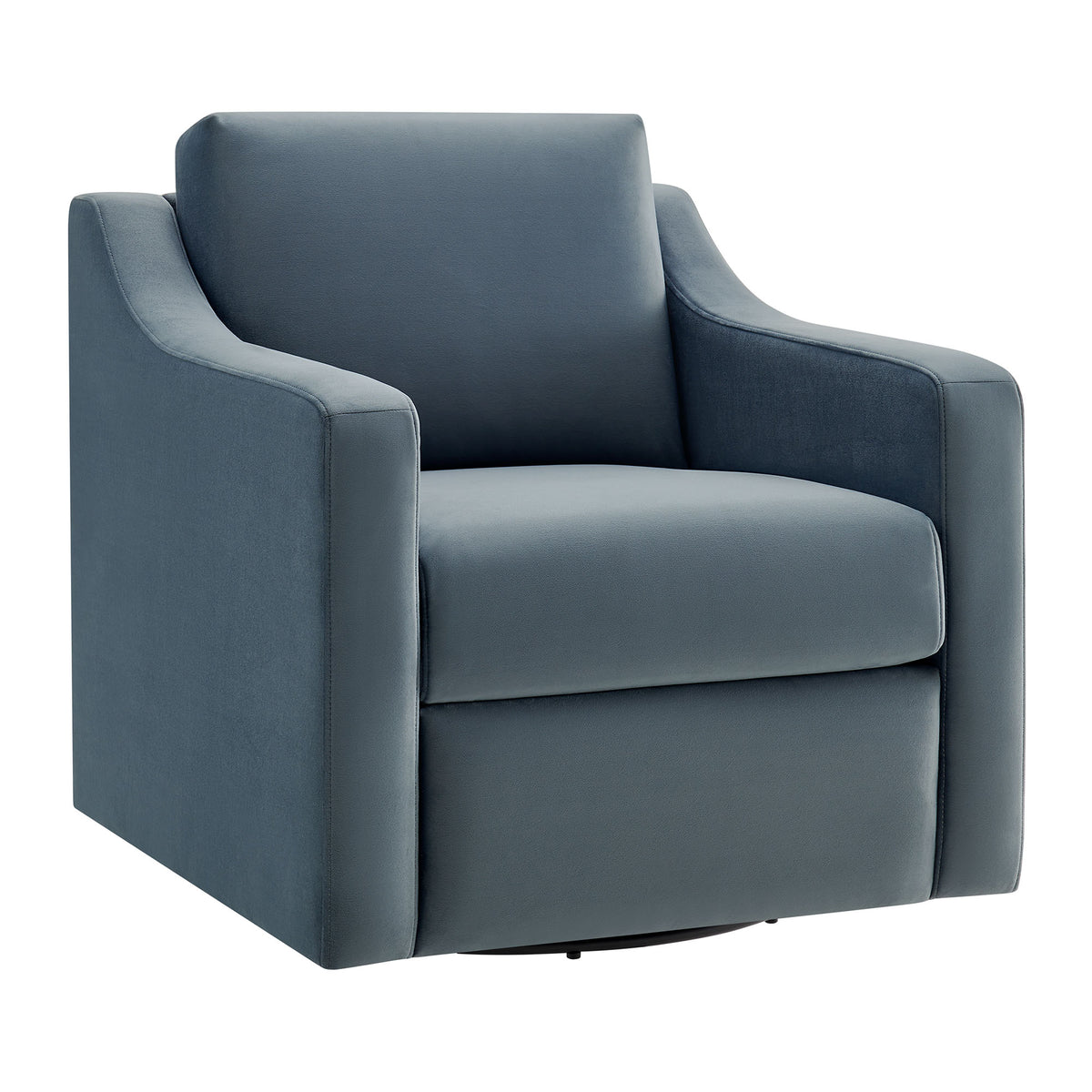 Liora Performance Velvet Armchair - Cadet Blue