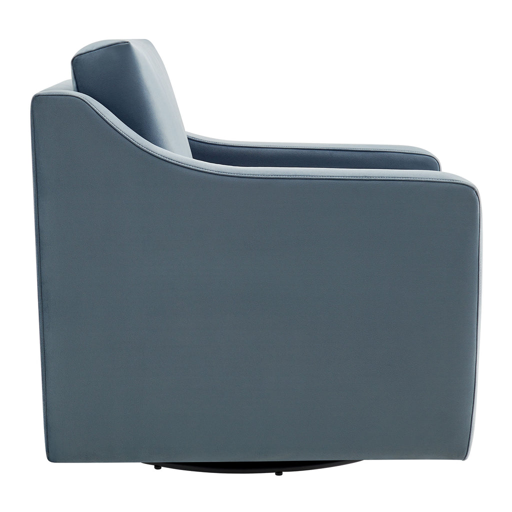 Liora Performance Velvet Armchair - Cadet Blue