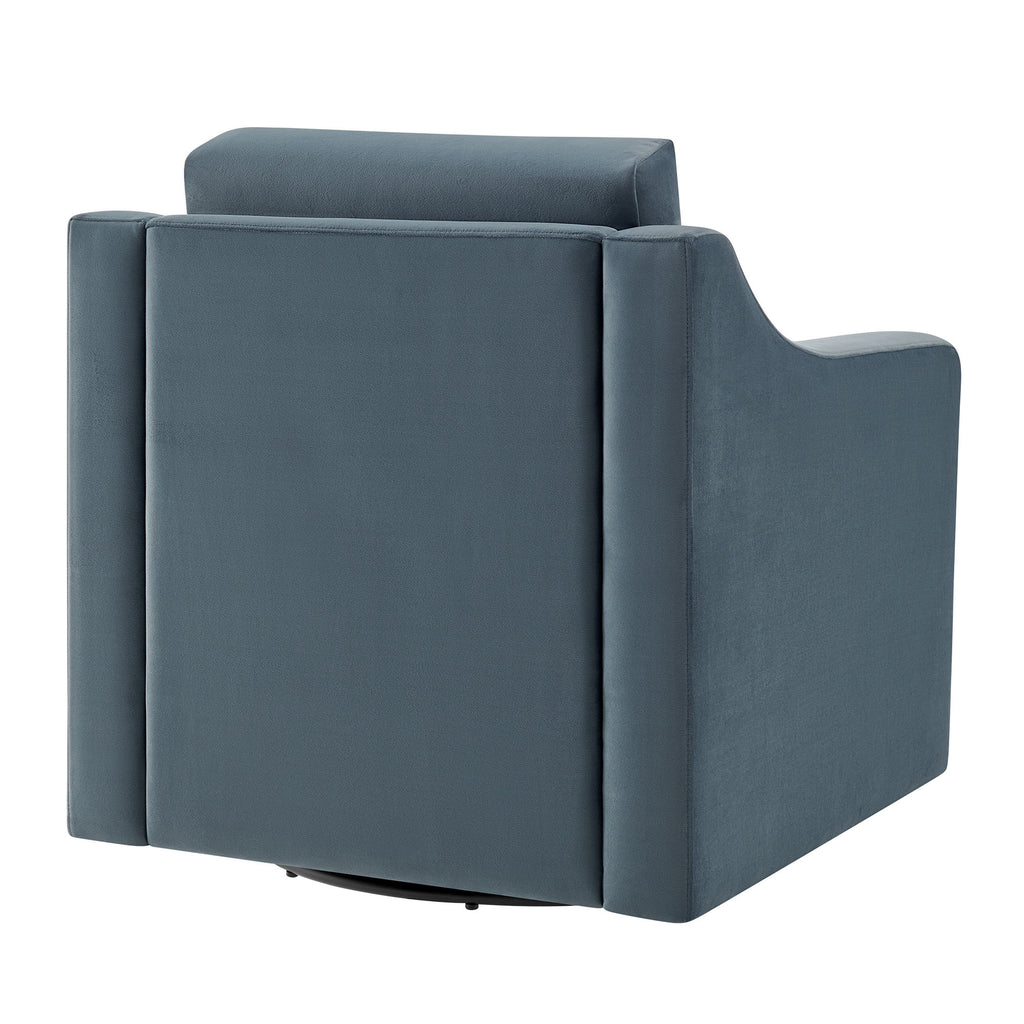 Liora Performance Velvet Armchair - Cadet Blue