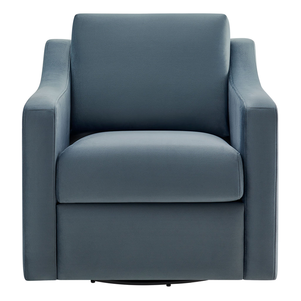 Liora Performance Velvet Armchair - Cadet Blue