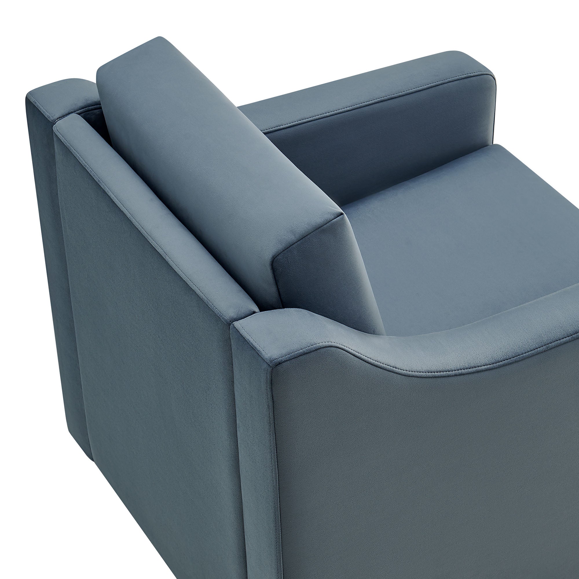 Liora Performance Velvet Armchair - Cadet Blue