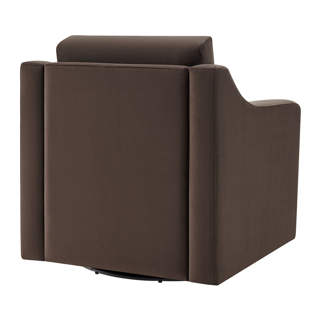 Liora Performance Velvet Armchair - Chocolate