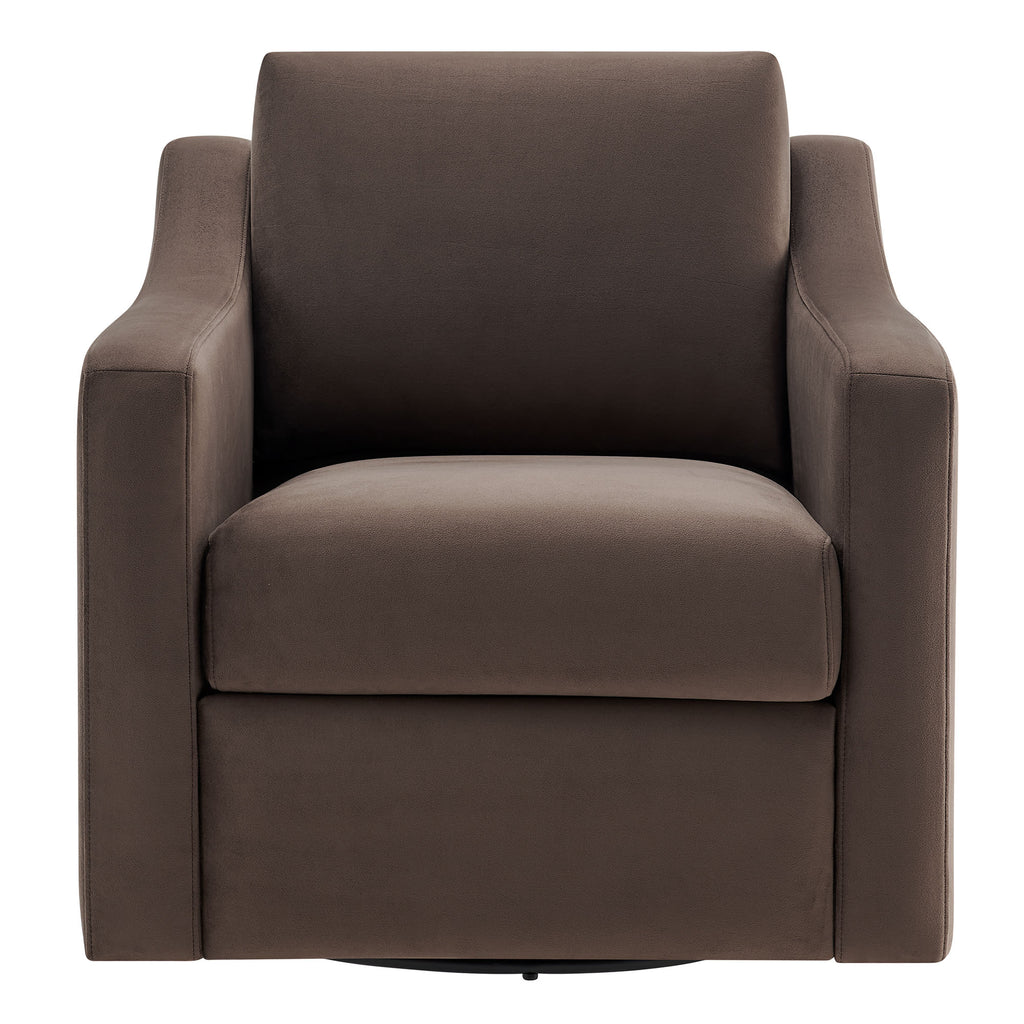 Liora Performance Velvet Armchair - Chocolate