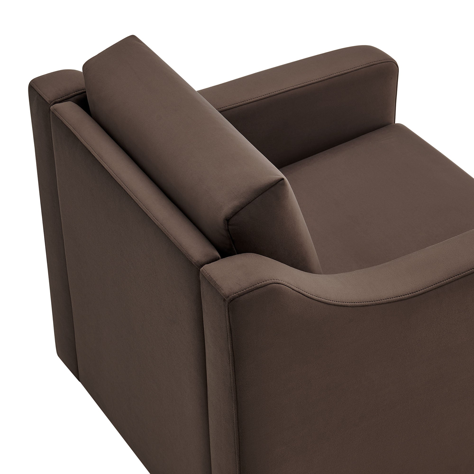 Liora Performance Velvet Armchair - Chocolate