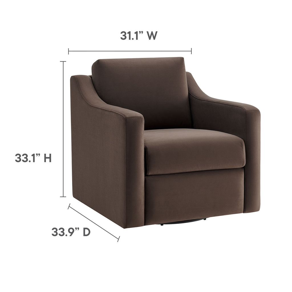 Liora Performance Velvet Armchair - Chocolate