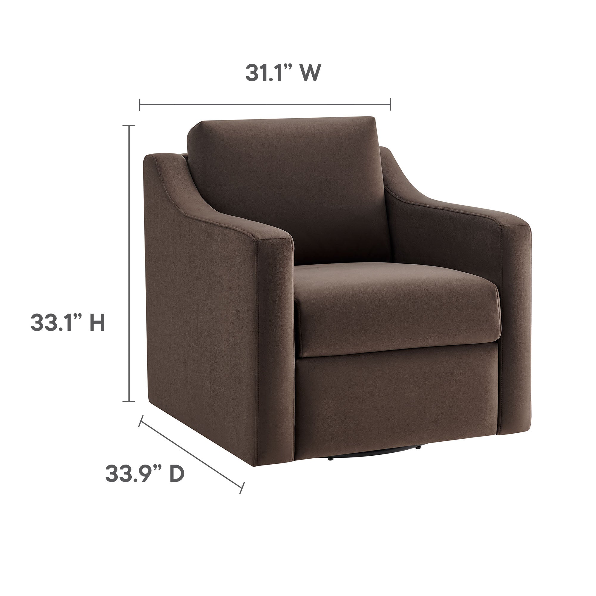 Liora Performance Velvet Armchair - Chocolate