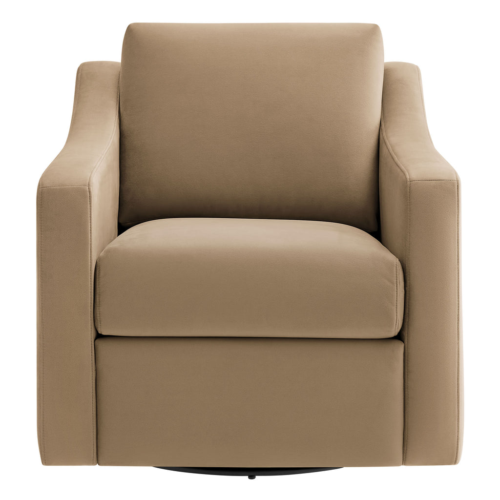 Liora Performance Velvet Armchair - Taupe