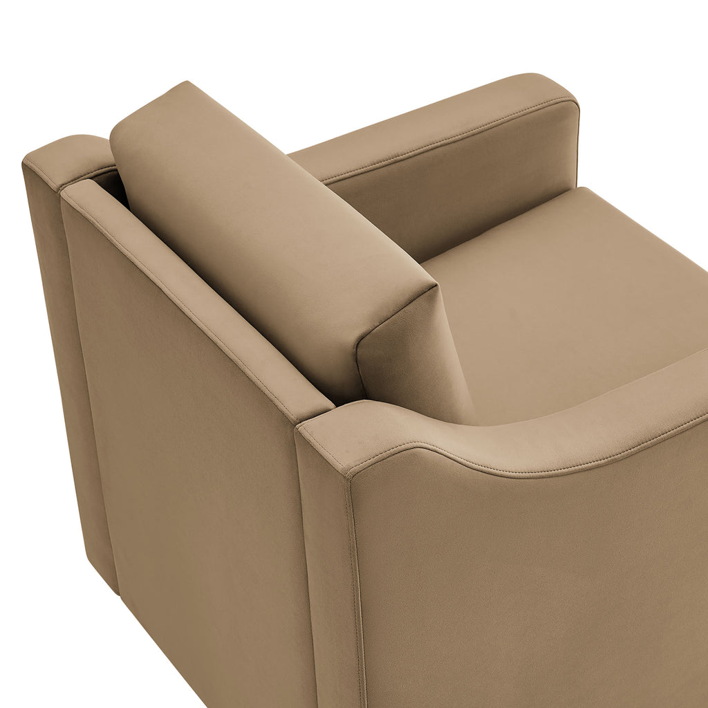 Liora Performance Velvet Armchair - Taupe