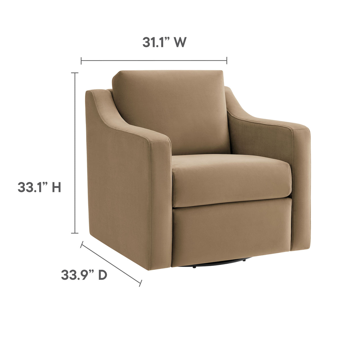 Liora Performance Velvet Armchair - Taupe