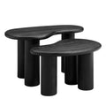 Hackney Mango Wood Nesting Coffee Table Set - Black