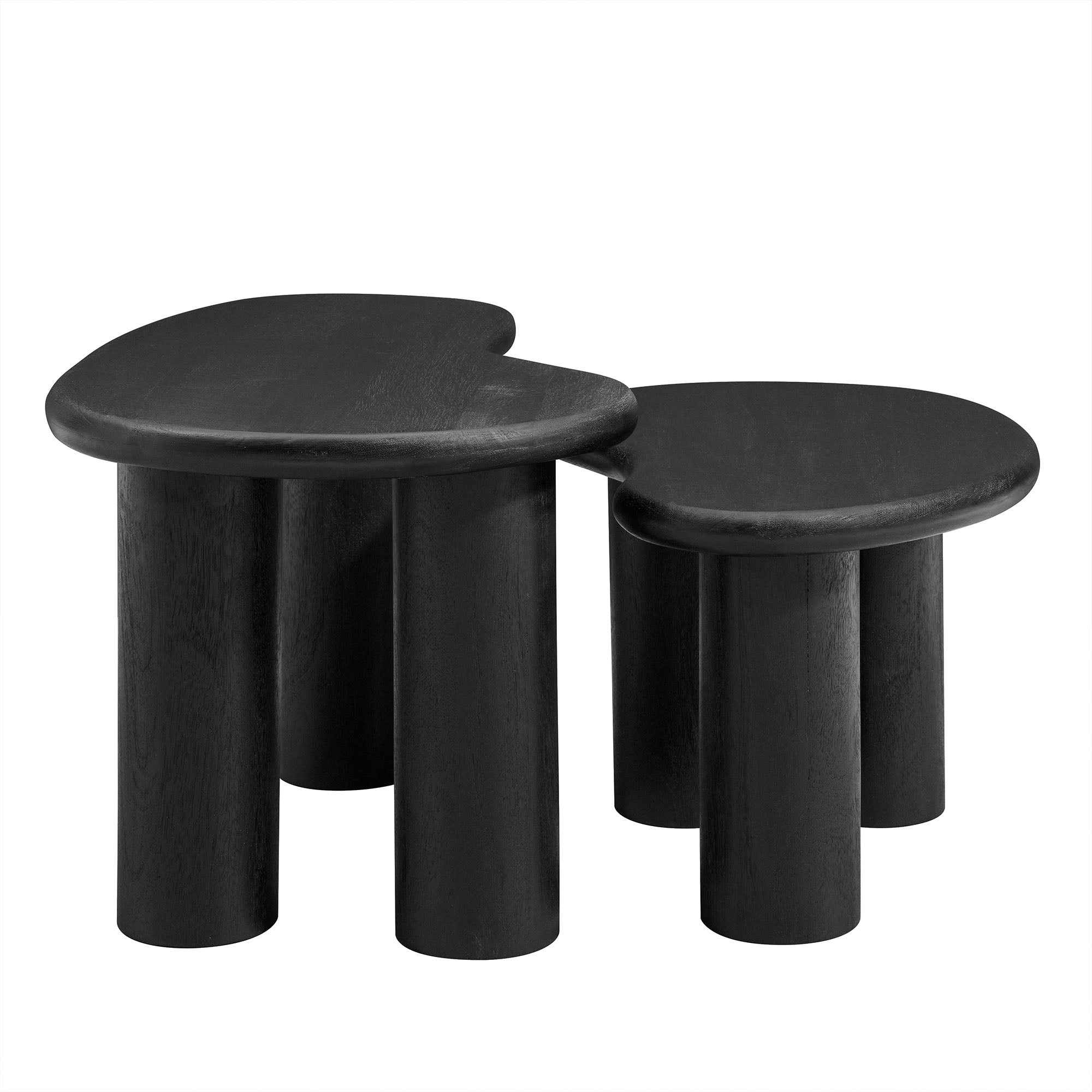 Hackney Mango Wood Nesting Coffee Table Set - Black