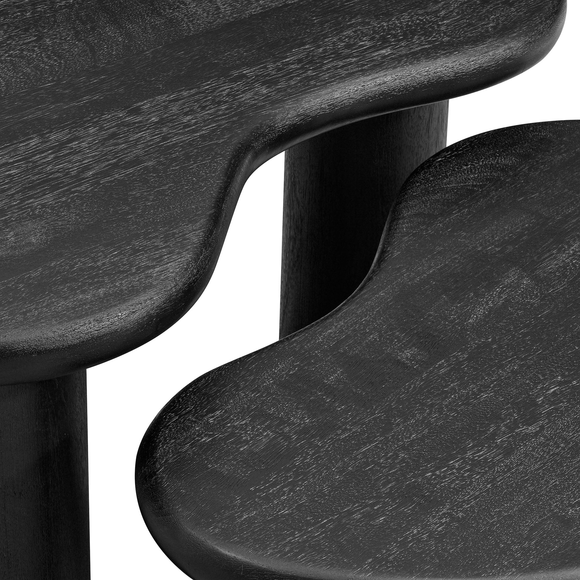 Hackney Mango Wood Nesting Coffee Table Set - Black