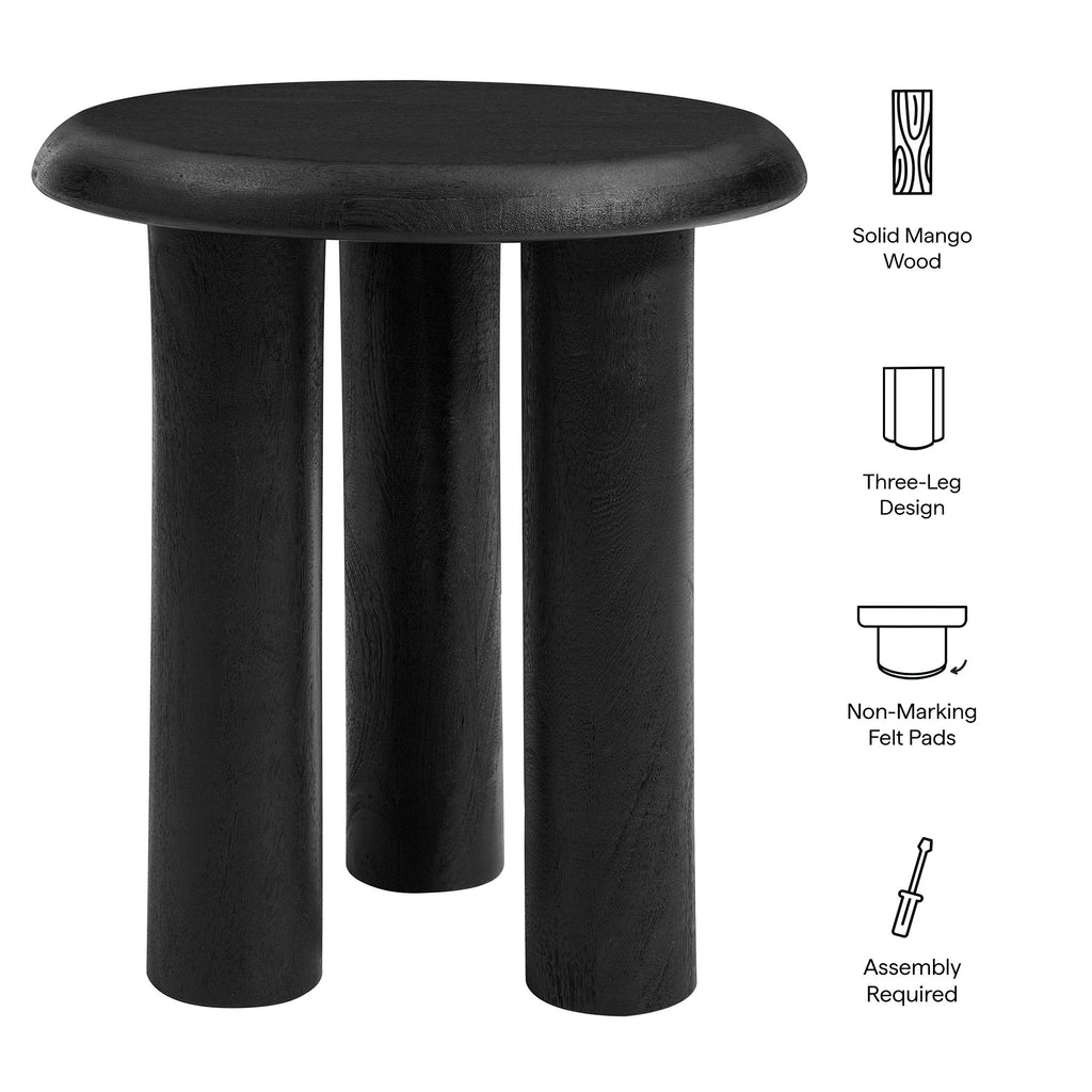Mavina Mango Wood Side Table - Black