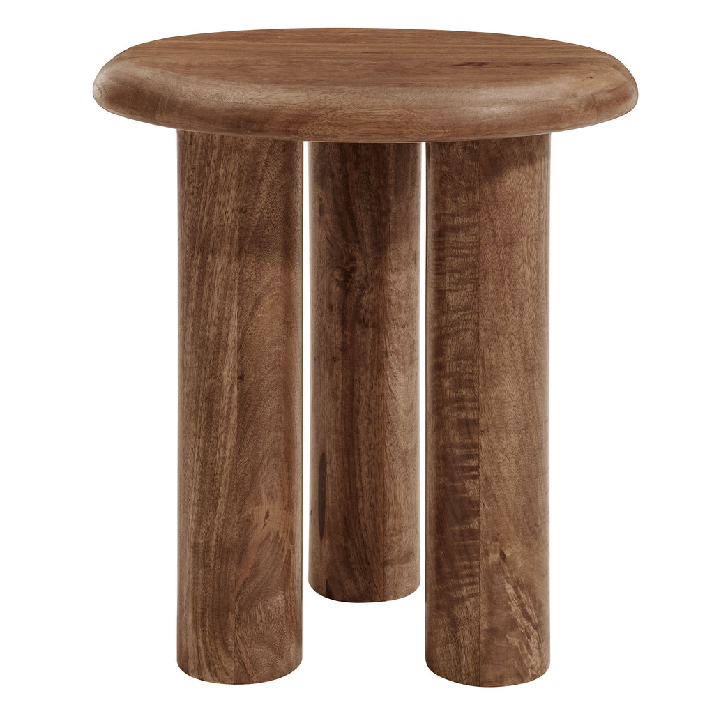 Mavina Mango Wood Side Table - Walnut