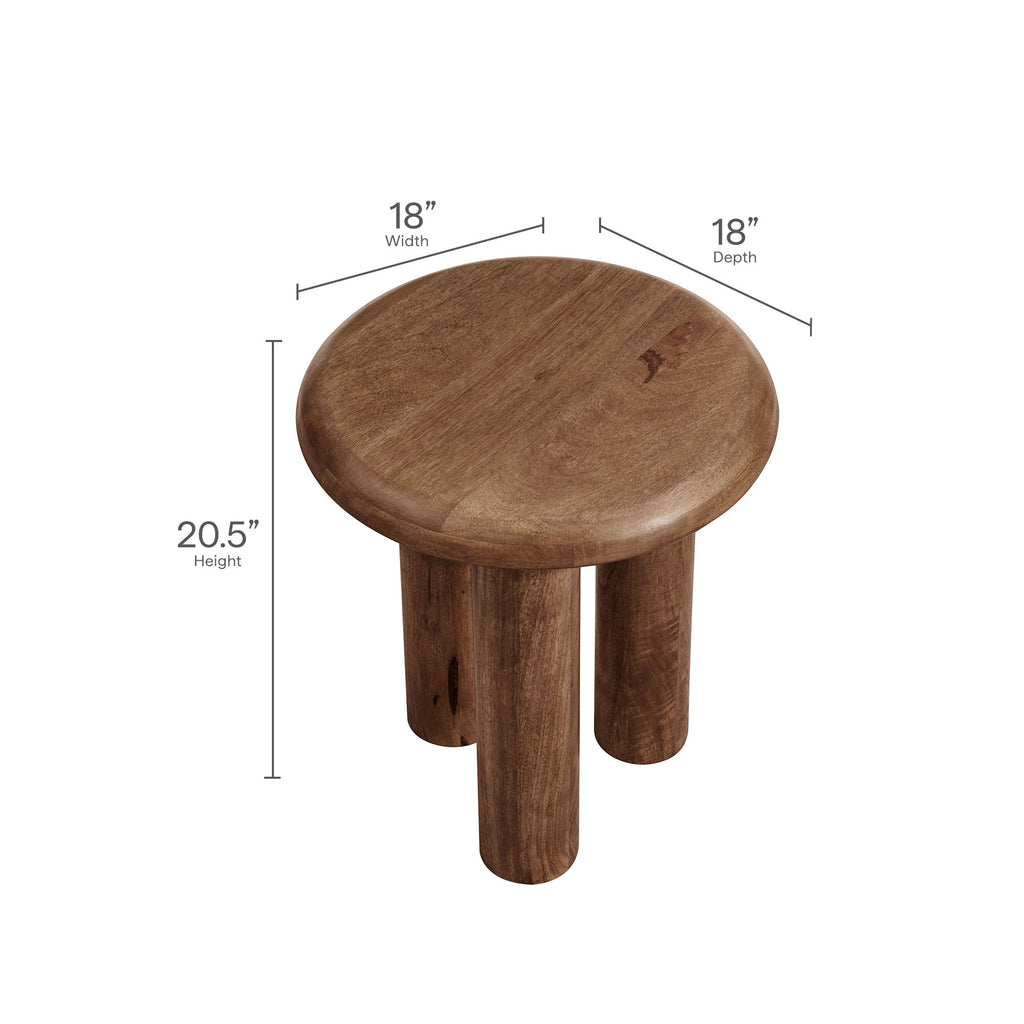 Mavina Mango Wood Side Table - Walnut