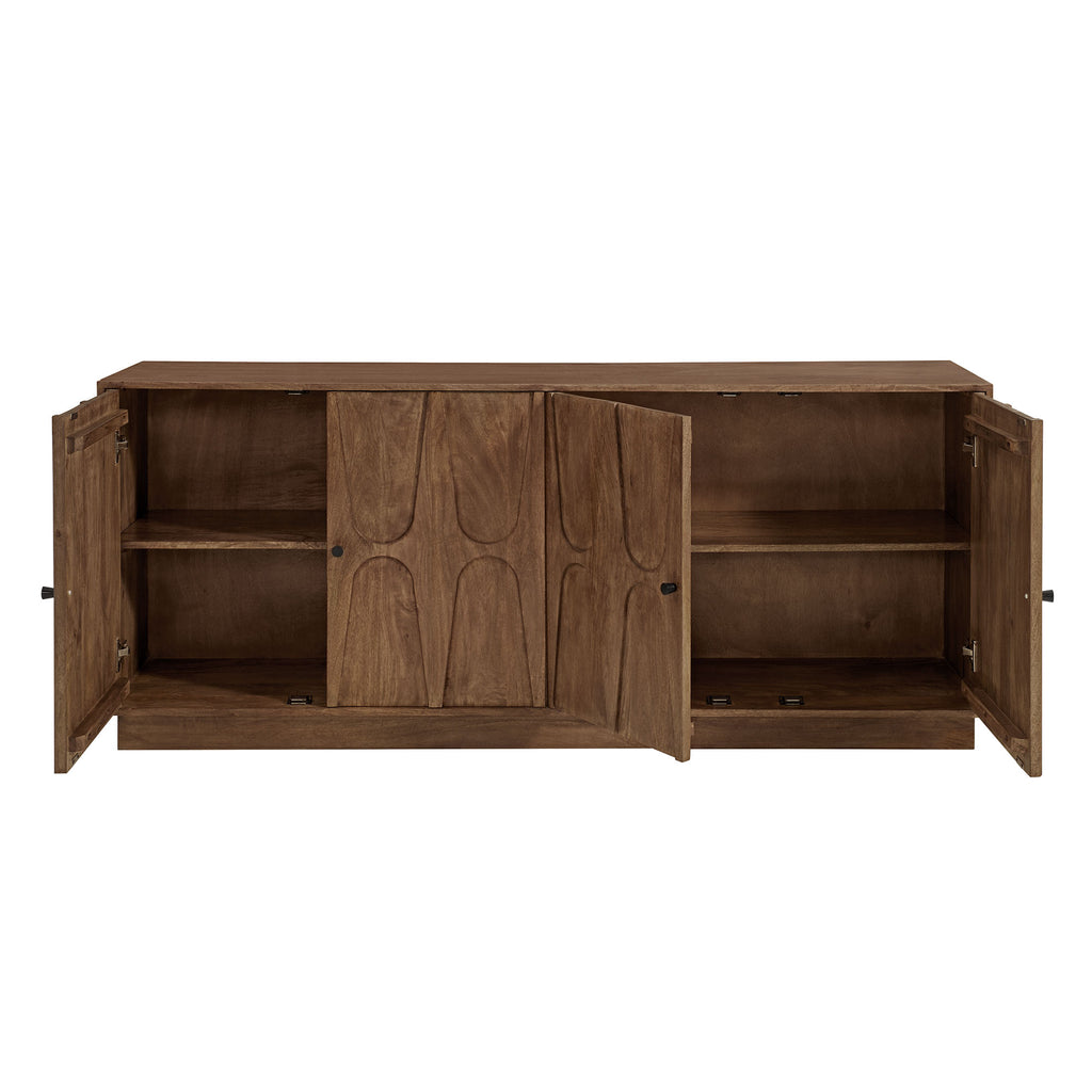 Veda 72" Mango Wood Sideboard Cabinet - Walnut