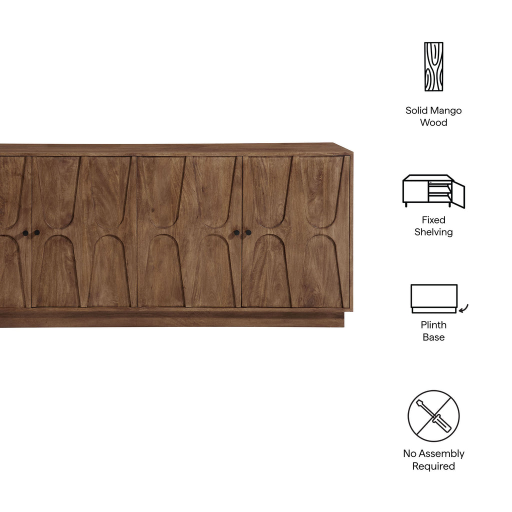 Veda 72" Mango Wood Sideboard Cabinet - Walnut