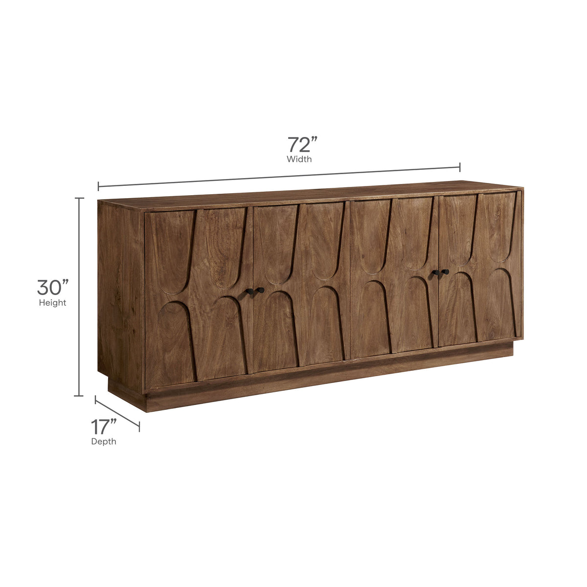Veda 72" Mango Wood Sideboard Cabinet - Walnut