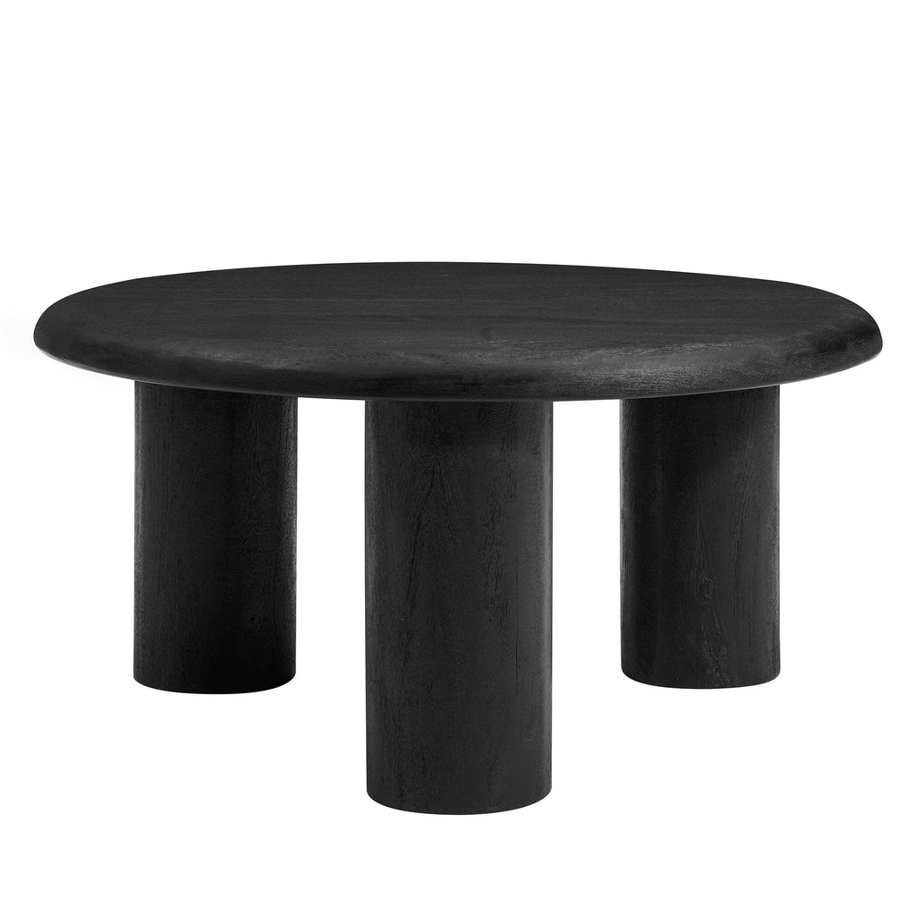 Mavina Round Mango Wood Coffee Table - Black