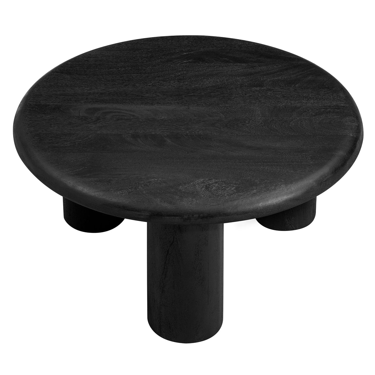 Mavina Round Mango Wood Coffee Table - Black