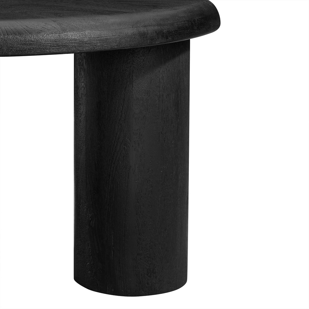 Mavina Round Mango Wood Coffee Table - Black