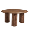 Mavina Round Mango Wood Coffee Table - Walnut