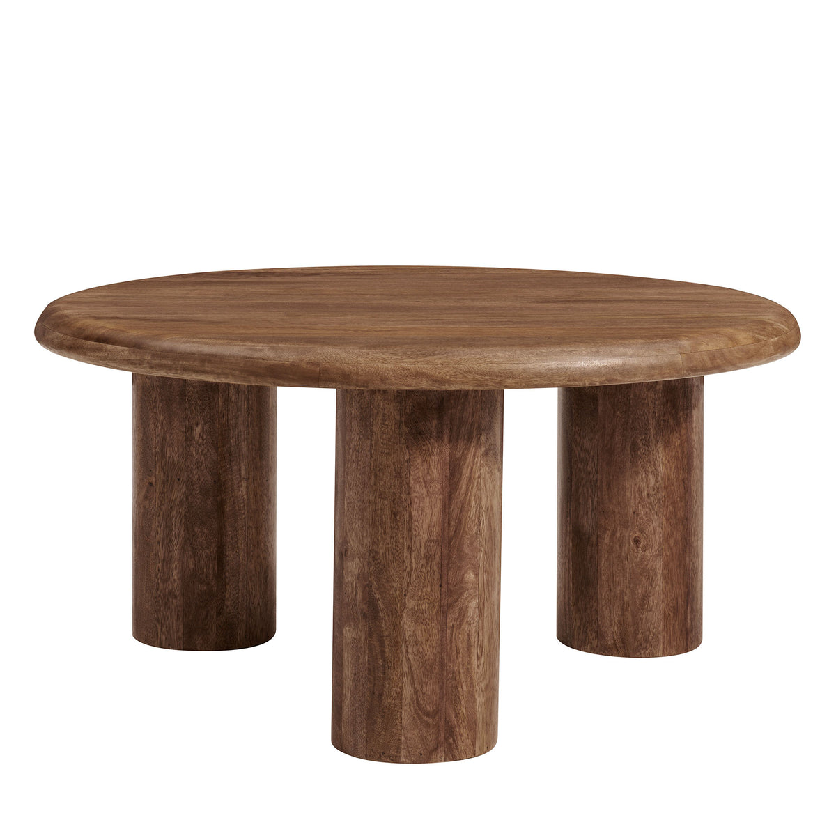 Mavina Round Mango Wood Coffee Table - Walnut