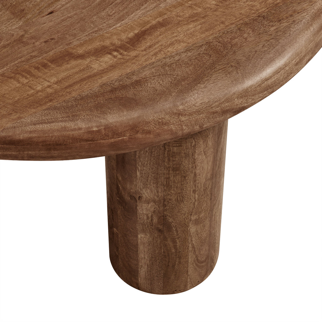 Mavina Round Mango Wood Coffee Table - Walnut