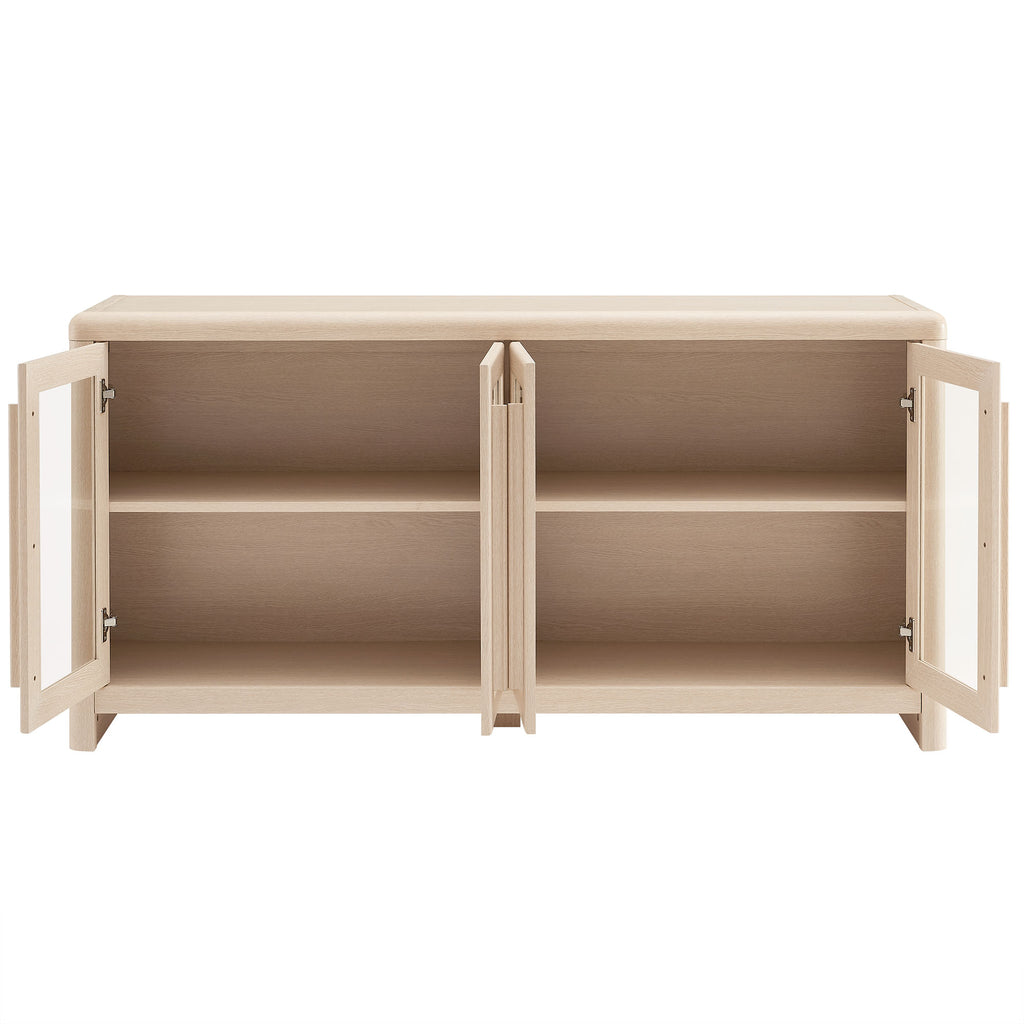 Evren 4-Door Sideboard Storage Display Cabinet - Ash
