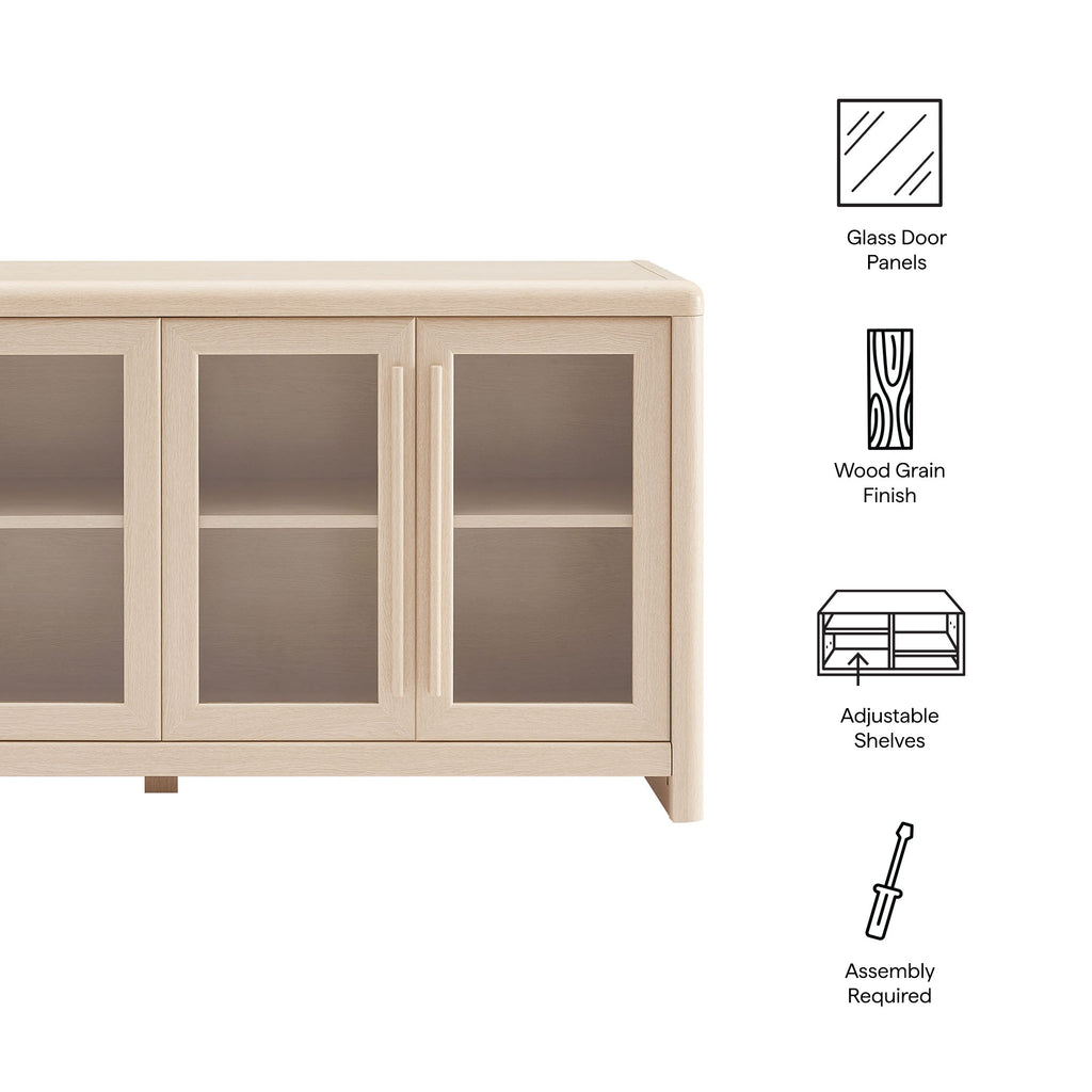 Evren 4-Door Sideboard Storage Display Cabinet - Ash