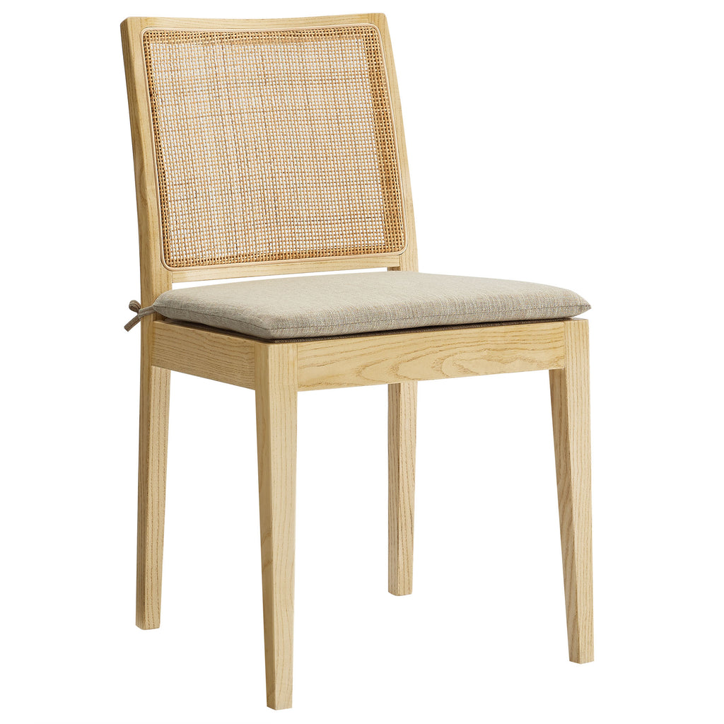 Ovard Wood and Rattan Dining Chair - Natural