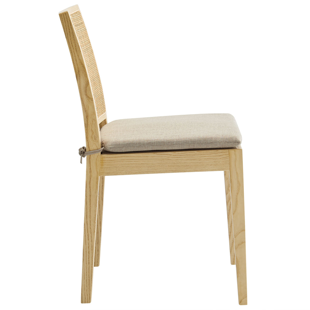 Ovard Wood and Rattan Dining Chair - Natural