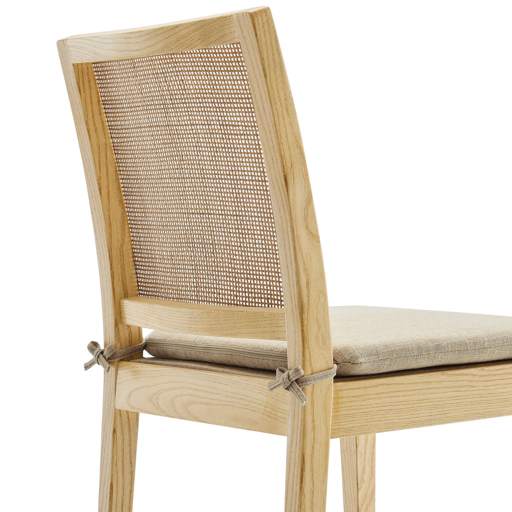 Ovard Wood and Rattan Dining Chair - Natural