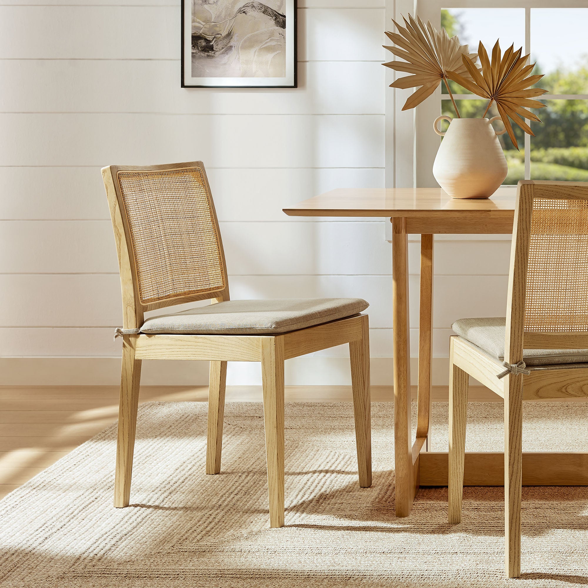 Ovard Wood and Rattan Dining Chair - Natural