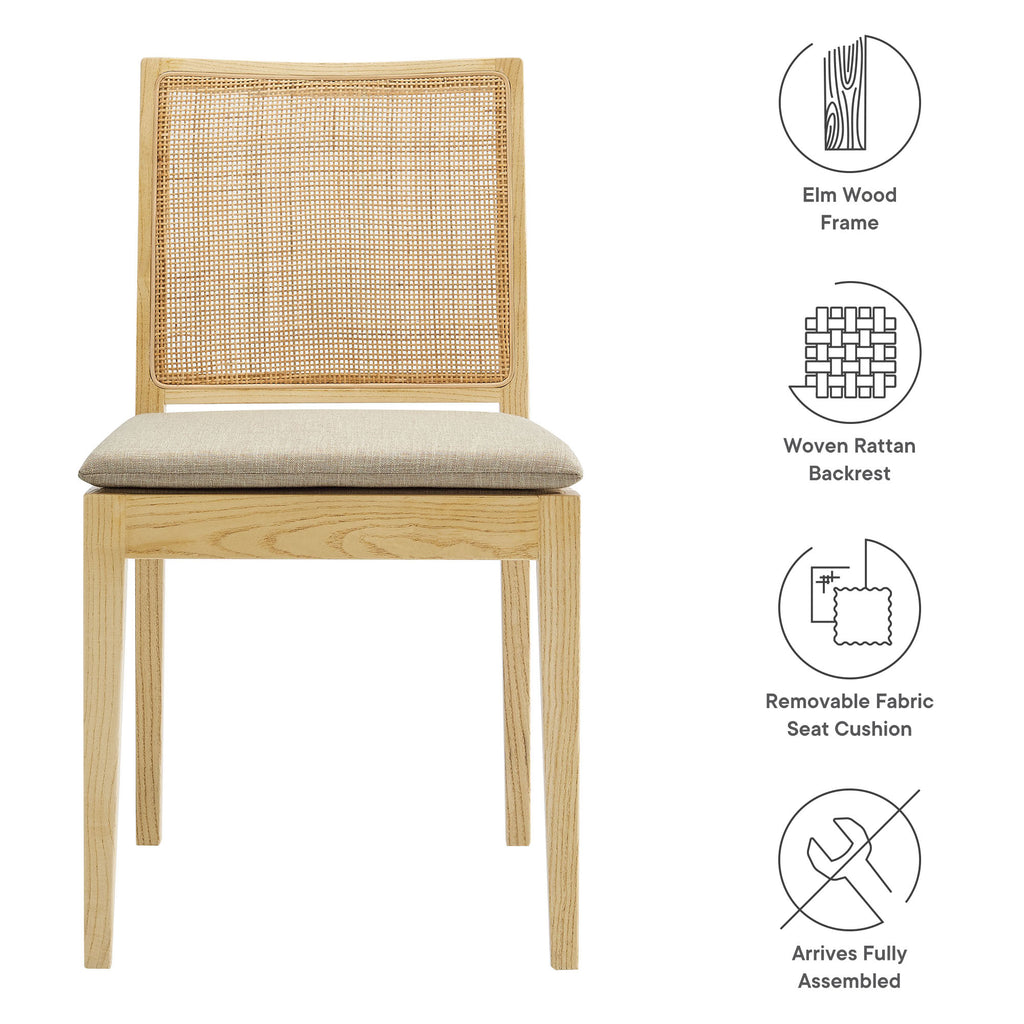Ovard Wood and Rattan Dining Chair - Natural
