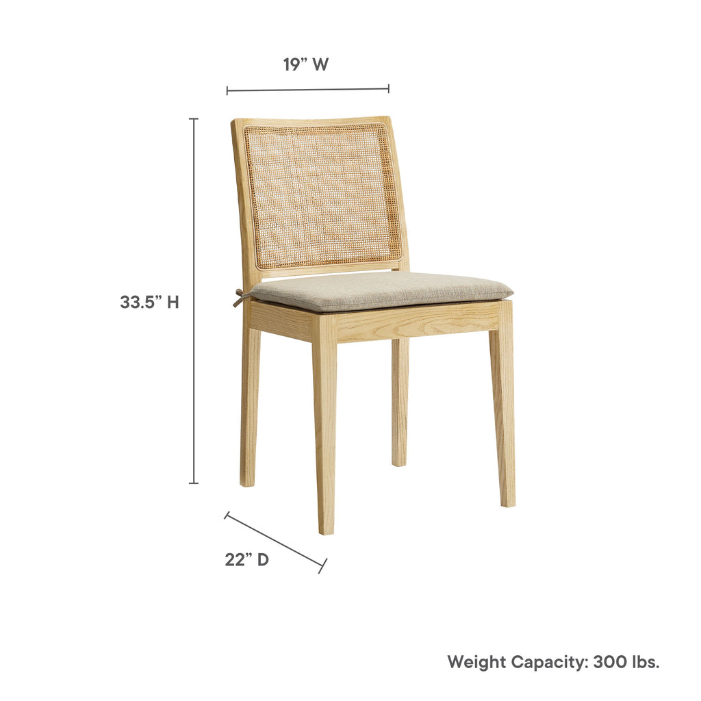 Ovard Wood and Rattan Dining Chair - Natural