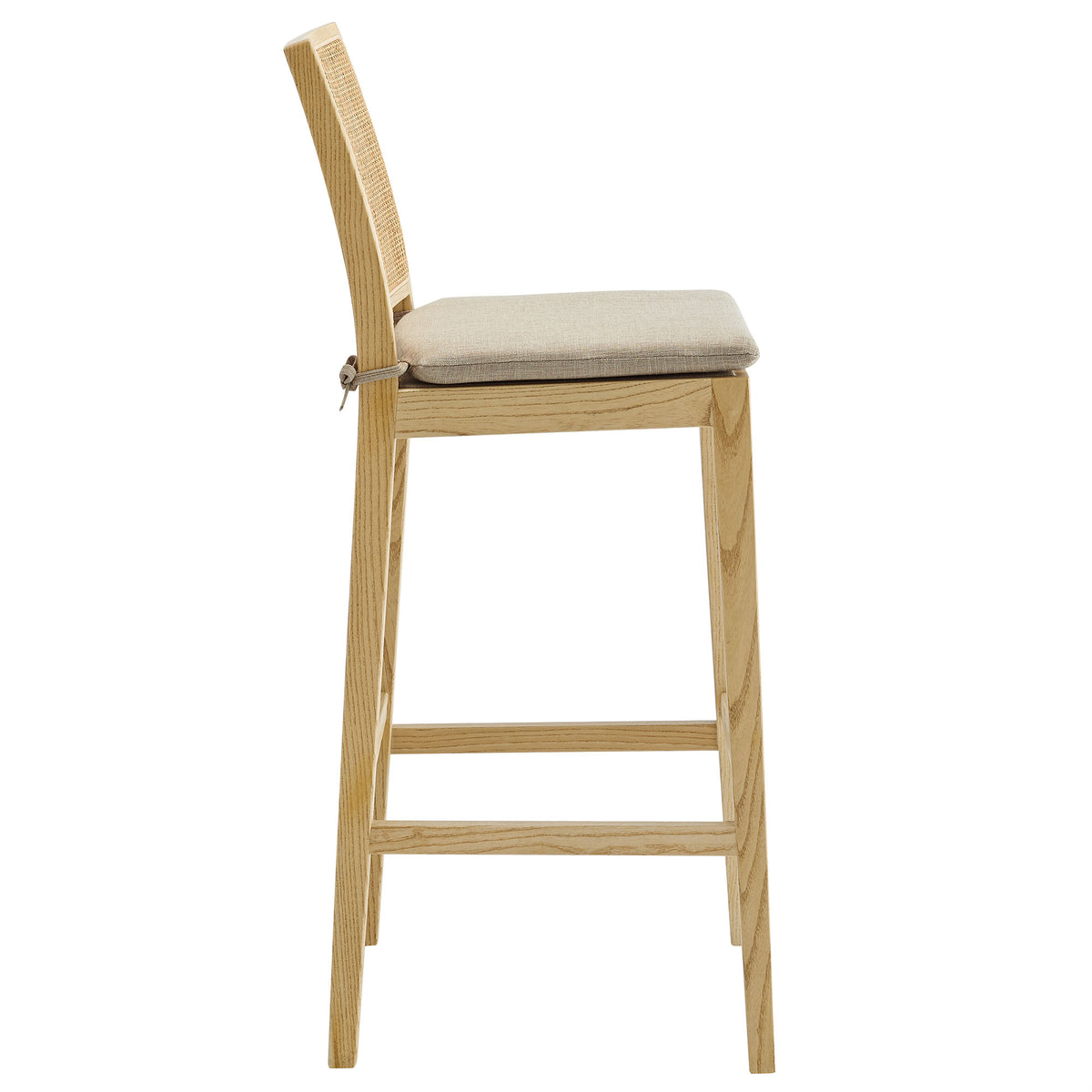 Ovard Wood and Rattan Bar Stool - Natural