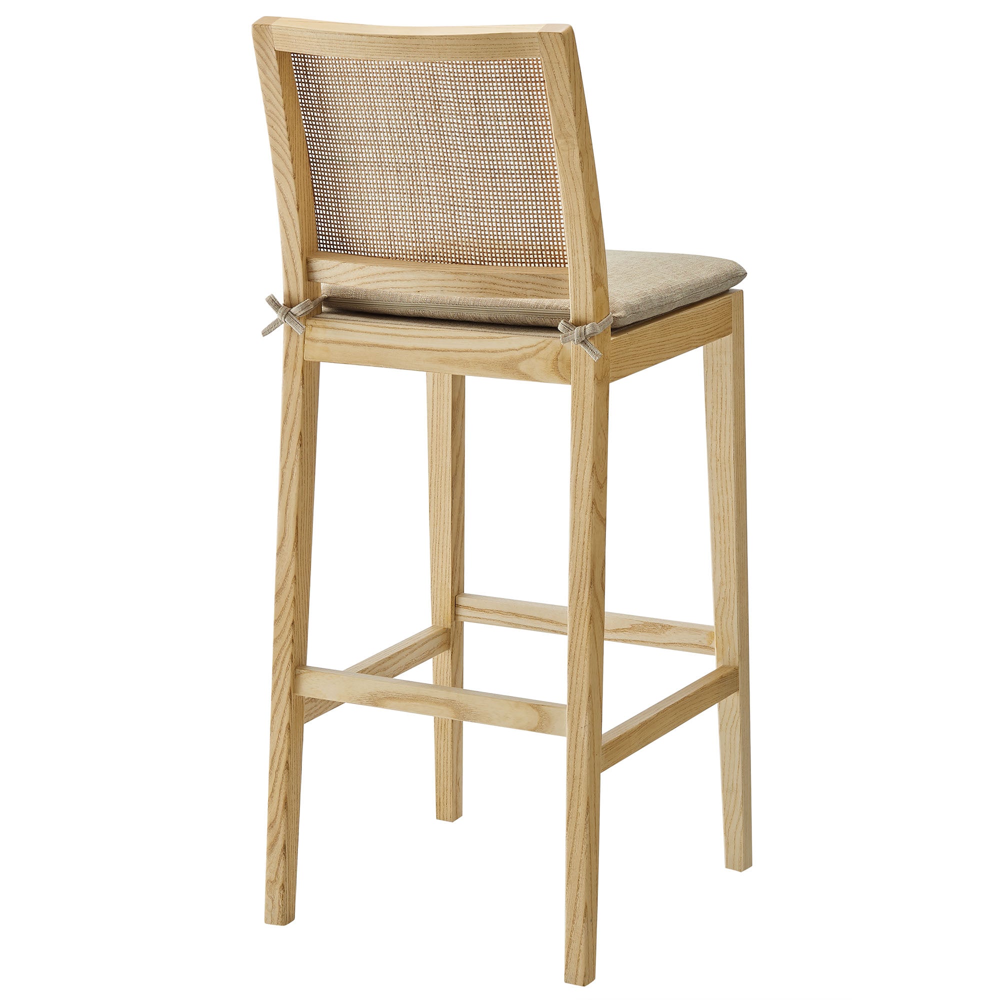 Ovard Wood and Rattan Bar Stool - Natural